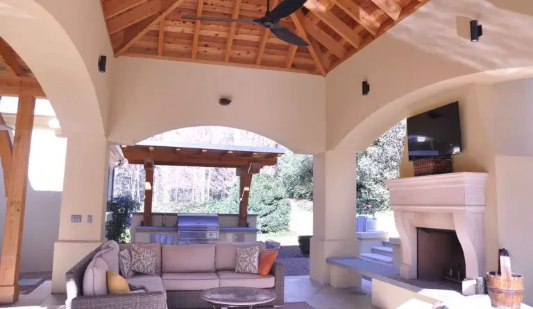 Covered outdoor pavilion in Buckhead luxury renovation