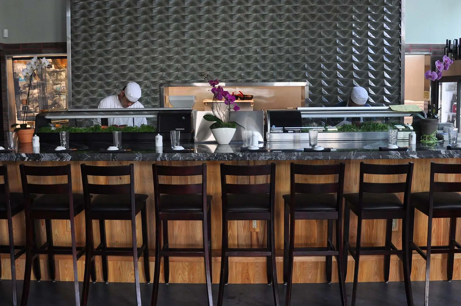 Custom sushi bar at Taka Sushi restaurant in Sandy Springs