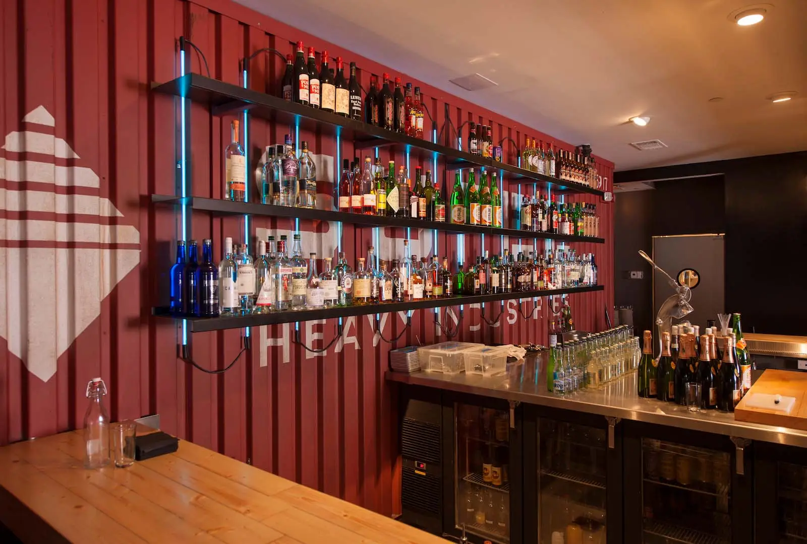 Custom bar interior at Little Trouble in West Midtown Atlanta