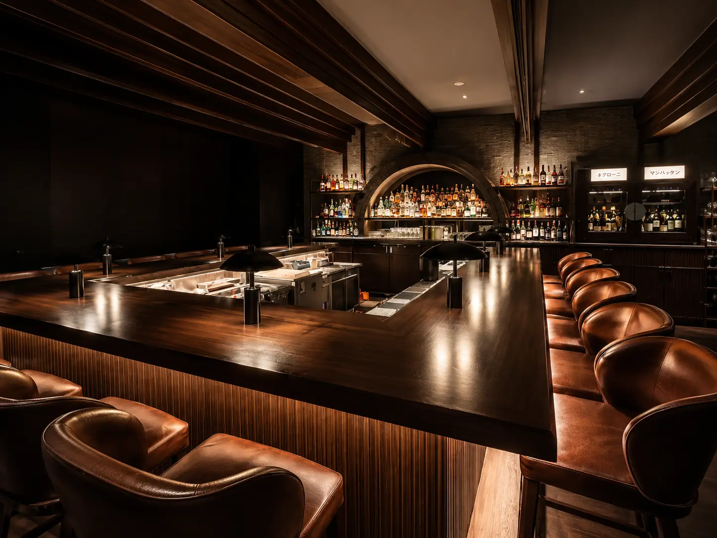 Custom bar interior at Koshu Club restaurant in Buckhead