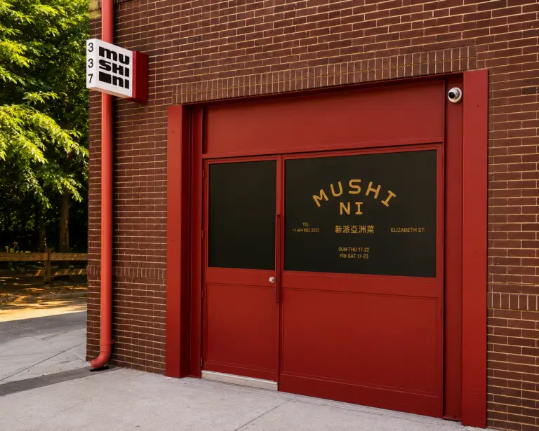 Mushi Ni restaurant entrance in Inman Park Atlanta